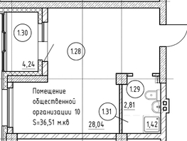 Продается Универ. помещ ЖК Серебряный, дом 1 корпус 2, 36.3  м&sup2;, 4719000 рублей