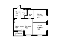 Продается 3-комнатная квартира ЖК Runway (Ранвей), 73  м&sup2;, 12162311 рублей