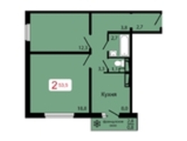 Продается 2-комнатная квартира ЖК КБС. Классика, дом 2, 53.5  м&sup2;, 7617000 рублей