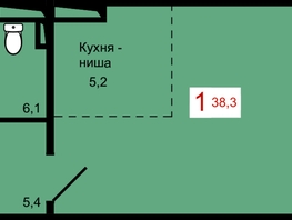 Продается Студия ЖК КБС. Берег, дом 7 строение 1, 38.3  м&sup2;, 5572000 рублей