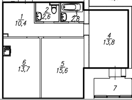 Продается 2-комнатная квартира ЖК Хвоя, 1 этап, дом 2, 58.9  м&sup2;, 8900000 рублей
