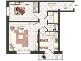 Продается 2-комнатная квартира ЖК КБС. Классика, дом 2, 53.5  м&sup2;, 8200000 рублей