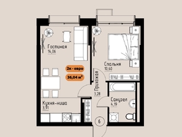 Продается 2-комнатная квартира ЖК Премьер парк, 36.06  м&sup2;, 6022020 рублей
