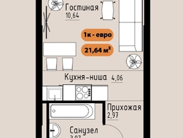 Продается 1-комнатная квартира ЖК Премьер парк, 21.64  м&sup2;, 3678800 рублей