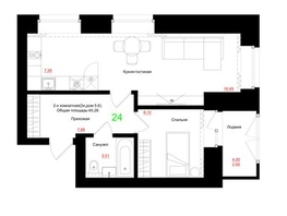 Продается 2-комнатная квартира ЖК Соцветие, дом 5.4, 45.06  м&sup2;, 6500000 рублей