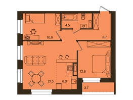 Продается 3-комнатная квартира ЖК Остров на Норильской, 3.2 корп 2, 64.5  м&sup2;, 7500000 рублей