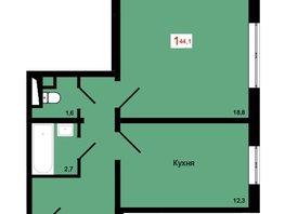 Продается 1-комнатная квартира ЖК КБС. Классика, дом 4, 44.1  м&sup2;, 6200000 рублей