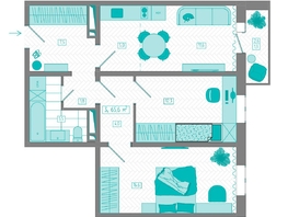 Продается 3-комнатная квартира ЖК КБС. Берег, дом 7 строение 5, 65.6  м&sup2;, 9700000 рублей