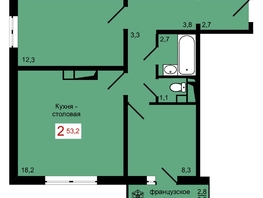 Продается 2-комнатная квартира ЖК Мичурино, дом 4 стр 4, 53.2  м&sup2;, 7850000 рублей
