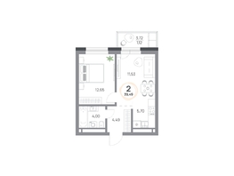 Продается 2-комнатная квартира ЖК Юдинский, дом 1.5, 39.49  м&sup2;, 5572039 рублей
