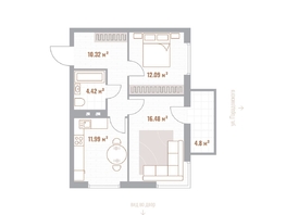 Продается 2-комнатная квартира ЖК Николаевские кварталы, 56.7  м&sup2;, 12190500 рублей