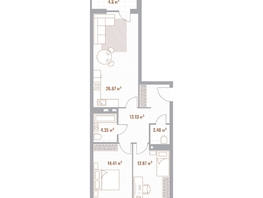 Продается 2-комнатная квартира ЖК Николаевские кварталы, 76.13  м&sup2;, 14845350 рублей