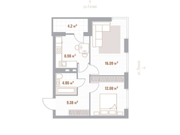 Продается 2-комнатная квартира ЖК Николаевские кварталы, 52.61  м&sup2;, 11048100 рублей