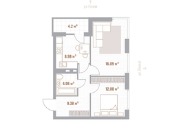 Продается 2-комнатная квартира ЖК Николаевские кварталы, 52.61  м&sup2;, 11311150 рублей