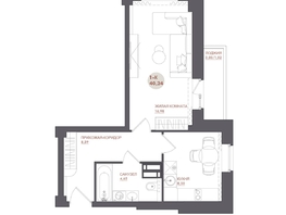 Продается 1-комнатная квартира ЖК Звезда, 40.24  м&sup2;, 5392160 рублей