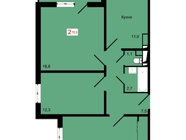 Продается 2-комнатная квартира ЖК КБС. Курчатова, дом 12.1, 72.5  м&sup2;, 10500000 рублей