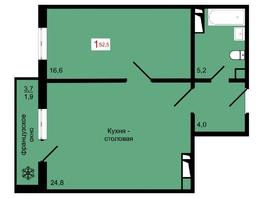 Продается 1-комнатная квартира ЖК КБС. Курчатова, дом 12.2, 52.5  м&sup2;, 7600000 рублей