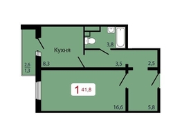 Продается 1-комнатная квартира ЖК КБС. Берег, дом 7 строение 5, 41.8  м&sup2;, 6500000 рублей