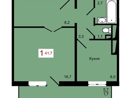 Продается 1-комнатная квартира ЖК КБС. Берег, дом 7 строение 1, 41.7  м&sup2;, 6800000 рублей