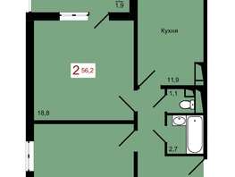 Продается 2-комнатная квартира ЖК КБС. Берег, дом 7 строение 1, 56.2  м&sup2;, 8500000 рублей