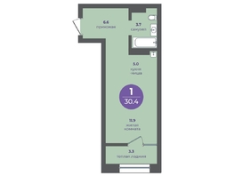 Продается 1-комнатная квартира ЖК Прогресс-квартал Перемены, дом 1, 30.4  м&sup2;, 5342800 рублей