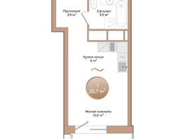 Продается Студия ЖК Небо над Енисеем, 25.7  м&sup2;, 6322200 рублей