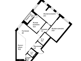 Продается 4-комнатная квартира ЖК Ранвэй, 115.5  м&sup2;, 19115250 рублей