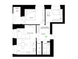 Продается 3-комнатная квартира ЖК Соцветие, дом 5.4, 58.46  м&sup2;, 8340000 рублей