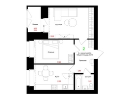 Продается 2-комнатная квартира ЖК Соцветие, дом 5.4, 51.98  м&sup2;, 7480000 рублей