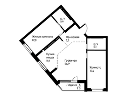 Продается 3-комнатная квартира ЖК Ранвэй, 95.2  м&sup2;, 15812720 рублей