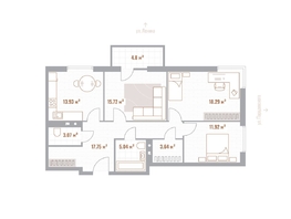 Продается 3-комнатная квартира  Николаевские кварталы, Воскресенский, 90.76  м&sup2;, 18152000 рублей