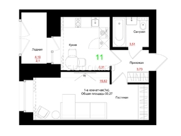 Продается 1-комнатная квартира ЖК Соцветие, дом 5.4, 33.16  м&sup2;, 5062900 рублей