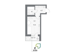 Продается Студия ЖК Аллея Парк, 4 этап, 27.5  м&sup2;, 4702500 рублей
