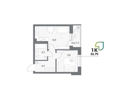 Продается Студия ЖК Аллея Парк, 4 этап, 36.7  м&sup2;, 5761900 рублей