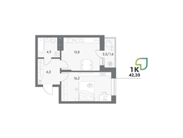 Продается Студия ЖК Аллея Парк, 4 этап, 42.3  м&sup2;, 6387300 рублей