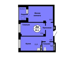 Продается 2-комнатная квартира ЖК Серебряный, дом 1 корпус 3, 56.6  м&sup2;, 8545185 рублей