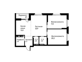 Продается 3-комнатная квартира ЖК Ранвэй, 94.3  м&sup2;, 16191687 рублей