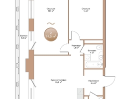 Продается 2-комнатная квартира ЖК Небо над Енисеем, 74.5  м&sup2;, 13559000 рублей