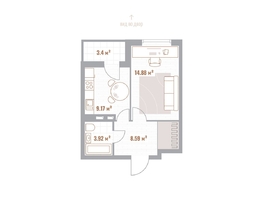 Продается 1-комнатная квартира  Николаевские кварталы, Воскресенский, 38.26  м&sup2;, 8991100 рублей