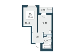 Продается 1-комнатная квартира ЖК Расцветай в Солнечном, дом 2, 38.4  м&sup2;, 5750000 рублей