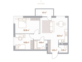 Продается 2-комнатная квартира  Николаевские кварталы, Воскресенский, 71.64  м&sup2;, 15044400 рублей