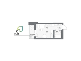 Продается Студия ЖК Аллея Парк, 4 этап, 21.4  м&sup2;, 3830600 рублей