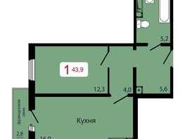 Продается 1-комнатная квартира ЖК КБС. Берег, дом 7 строение 6, 43.9  м&sup2;, 7300000 рублей