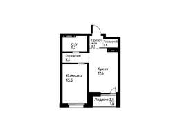 Продается 1-комнатная квартира ЖК Ранвэй, 44.5  м&sup2;, 9450287 рублей