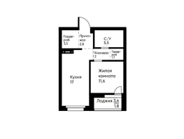 Продается 1-комнатная квартира ЖК Ранвэй, 45  м&sup2;, 9556200 рублей