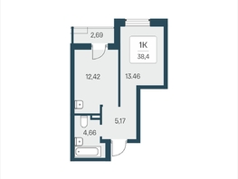 Продается 1-комнатная квартира ЖК Расцветай в Солнечном, дом 2, 38.4  м&sup2;, 6050000 рублей