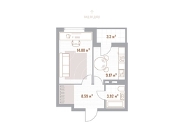 Продается 1-комнатная квартира  Николаевские кварталы, Воскресенский, 38.26  м&sup2;, 8799800 рублей