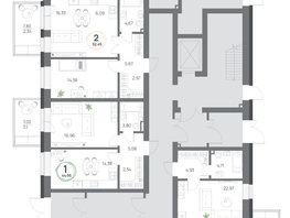 Продается 2-комнатная квартира ЖК Юдинский, дом 1.1, 52.45  м&sup2;, 4940790 рублей