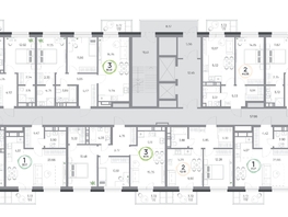 Продается 3-комнатная квартира ЖК Юдинский, дом 1.3, 66.61  м&sup2;, 9858280 рублей