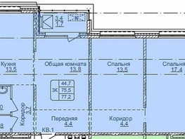 Продается 3-комнатная квартира ЛАПЛАНДИЯ, дом 7, 77.2 м², 3980000 рублей